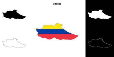 Miranda state outline map set vector