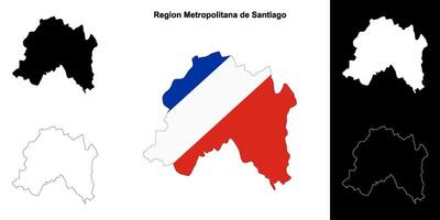 región metropolitana Delaware santiago región contorno mapa conjunto vector