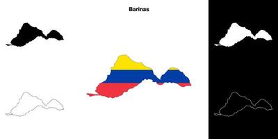 Barinas state outline map set vector