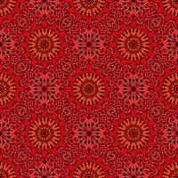 Red bohemian geometrical oriental floral pattern background art vector