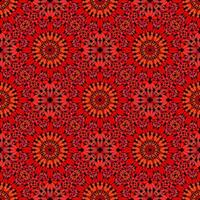 Red bohemian geometrical oriental floral pattern background art vector