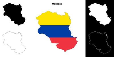 Monagas state outline map set vector