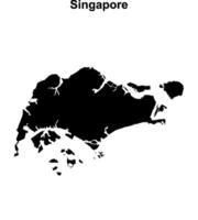 Singapore blank outline map design vector