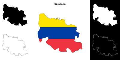 Carabobo state outline map set vector