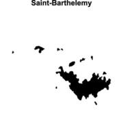 Saint-Barthelemy blank outline map design vector