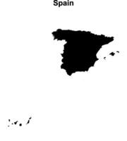 España blanco contorno mapa diseño vector