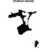 Chatham Islands outline map vector