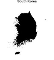 South Korea blank outline map design vector