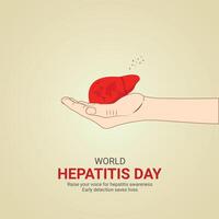 World Hepatitis Day creative ads design. Hepatitis Day element isolated on Template for background. Hepatitis Day Poster, , illustration, July 28. Important day vector