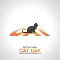 International Cat Day Crative Ads Design. Cat Day pose icon isolated on Template for background. Cat Day Poster, . illustration, August 8. Important day vector