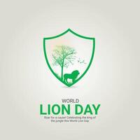 International Lion Day Crative Ads Design. Lion Day pose icon isolated on Template for background. Lion Day Poster, . illustration, August 10. Important day vector