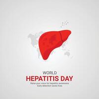 World Hepatitis Day creative ads design. Hepatitis Day element isolated on Template for background. Hepatitis Day Poster, , illustration, July 28. Important day vector