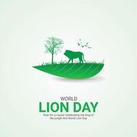 International Lion Day Crative Ads Design. Lion Day pose icon isolated on Template for background. Lion Day Poster, . illustration, August 10. Important day vector