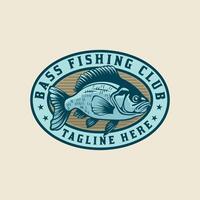 bajo pescar club torneo logo vector