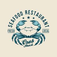 Crab seafood restaurant logo vector