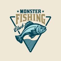 bajo pescar club torneo logo vector