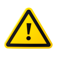 Yellow Warning Sign with Exclamation Point isolated on transparent background png