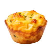 Close-up Single Egg Muffin Cup isolated on transparent background png