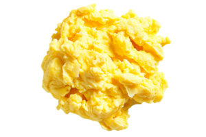 Pile of Fluffy Scrambled Eggs isolated on transparent background png