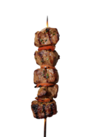 Grilled Beef Skewers with Vegetables isolated on transparent background png