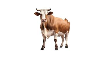 a cow with a brown face and a white patch on its face photo