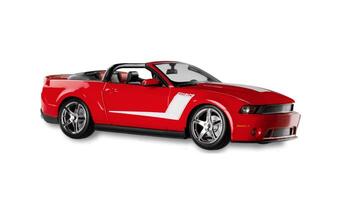 Lateral red sport car isolated on a white background photo