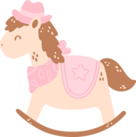 Western Baby Shower Cowboy pink rocking horse png