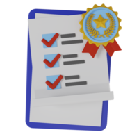 3d icon Achievement, award, grant, diploma concept. certificate icon with stamp and ribbon. png