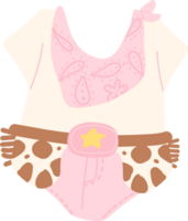 western baby douche cowboy meisje Onesie png