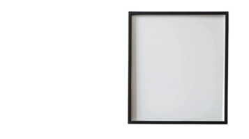 Photography of an Empty Frame Mock-Up with Crisp Black Borders on the transparent background, Format png