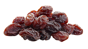 Detailed Side View of Raisins on the transparent background, Format png