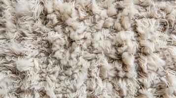 High-resolution close-up of textured woolen fabric with natural fibers photo