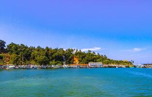 Mirissa Fisheries Harbor with boat boats ships catamaran Sri Lanka. photo