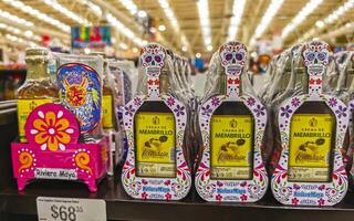 Playa del Carmen Quintana Roo Mexico 2021 Mexican Mayan souvenirs on supermarket shelf Playa del Carmen Mexico. photo