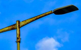 Streetlights LED light illumination with blue sky in Mexico. photo