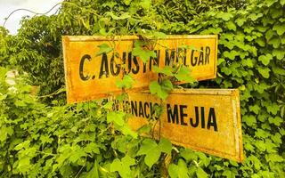 Puerto Escondido Oaxaca Mexico 2022 Road street signs name streets roads orientation Puerto Escondido Mexico. photo