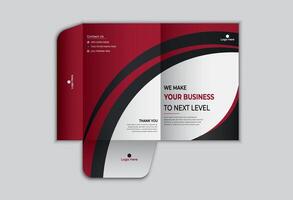 Business office stationary mockup template of File folder, annual report, van car, brochure, corporate. vector