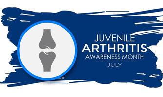 illustration Juvenile Arthritis awareness month is observed every year in July. The important symptoms of the diseases joint swelling and pain. Banner poster, flyer and background design. vector