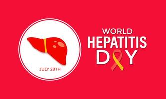 illustration of World Hepatitis Day ,July 28. Hand with liver and ribbon design illustration. Banner poster, flyer and background design. vector