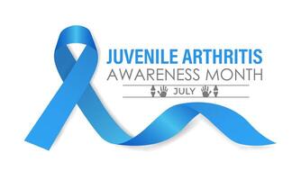 illustration Juvenile Arthritis awareness month is observed every year in July. The important symptoms of the diseases joint swelling and pain. Banner poster, flyer and background design. vector