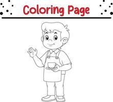 linda chico colorante libro página para niños. vector