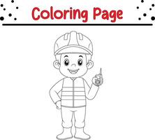 linda chico colorante libro página para niños. vector