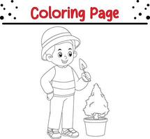 linda chico colorante libro página para niños. vector
