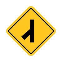 traffic sign, Cautionary lanes merging left vector