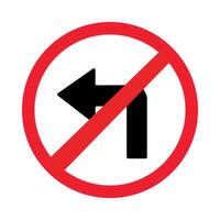 traffic sign, Cautionary No left turn vector