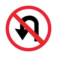 traffic sign, Cautionary No right U turn vector