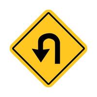 traffic sign, Cautionary U turn vector