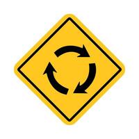 traffic sign, Cautionary Roundabout ahead,circle,round vector