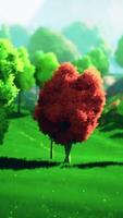 colorida desenho animado floresta às pôr do sol video