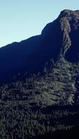 Mountain forest landscape under evening sky video